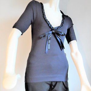 NICECONNECTION LUXURY COLLECTION TOP NAVY 100% COTTON NWT